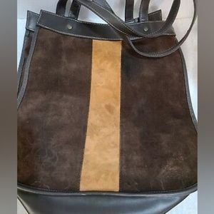 Tote/Handbag Large Genuine Two-Tone Suede